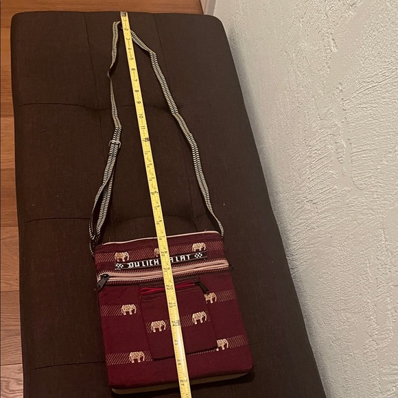 #0976+Elephant Patterned Maroon Crossbody Bag - Picture 4 of 6